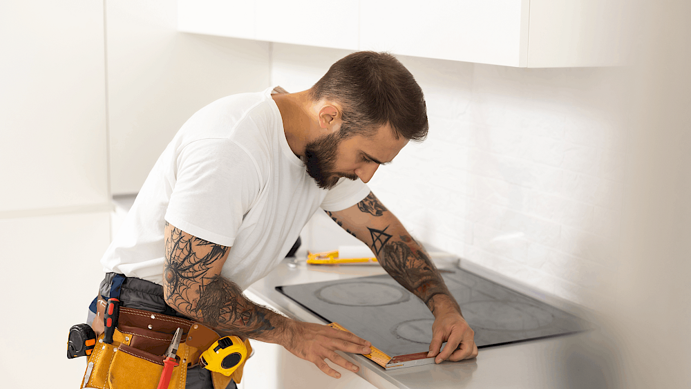 Kitchen worktop installation by professional fitter - request a quote