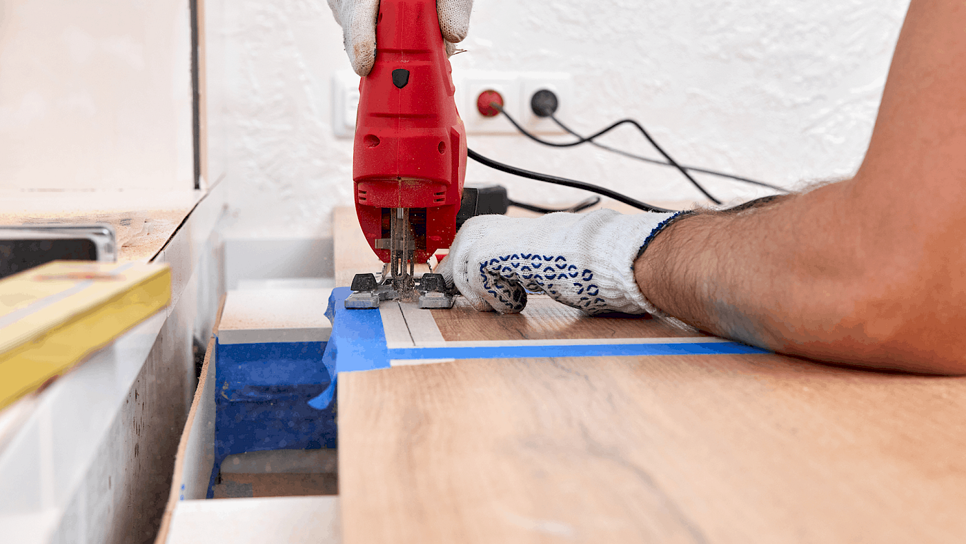 Kitchen surface installation with sink cutout - request a quote