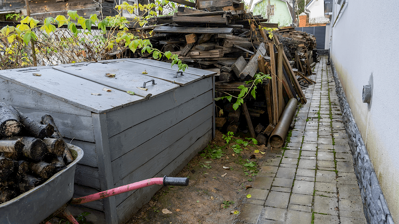 Overgrown garden cleared by landscaping professional - request a quote