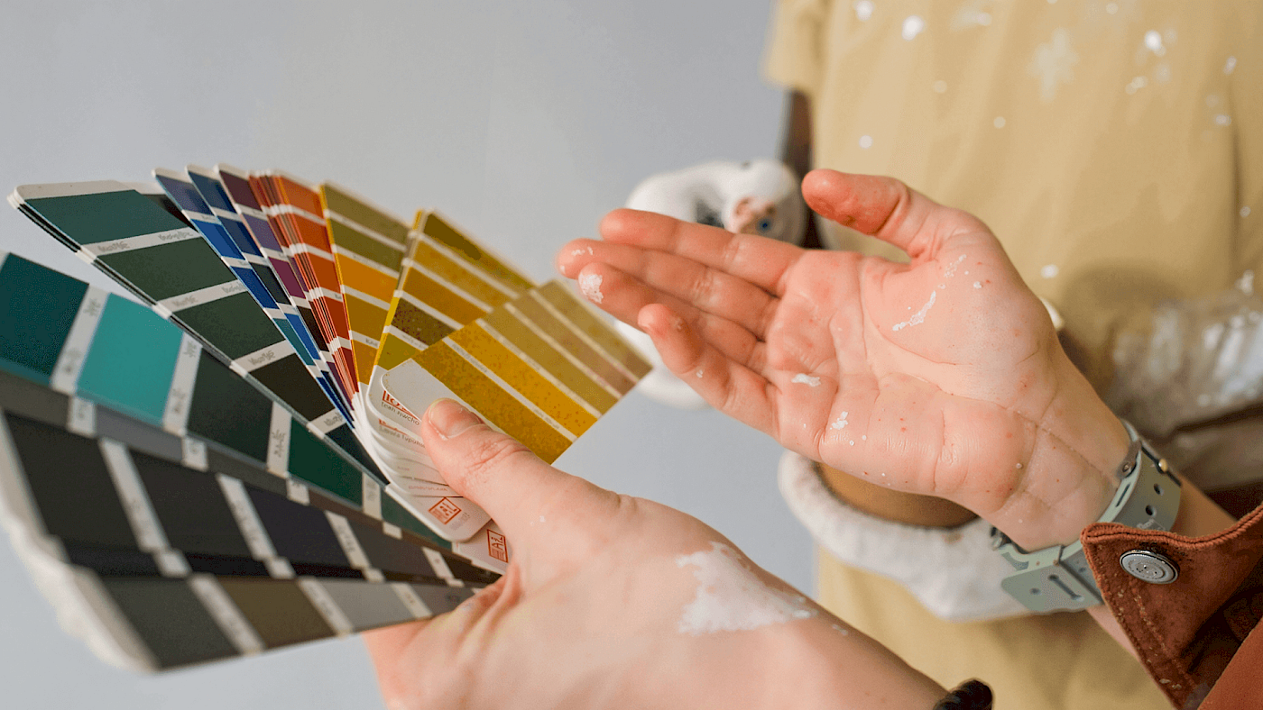 Home interior repainting project in living room - request a quote