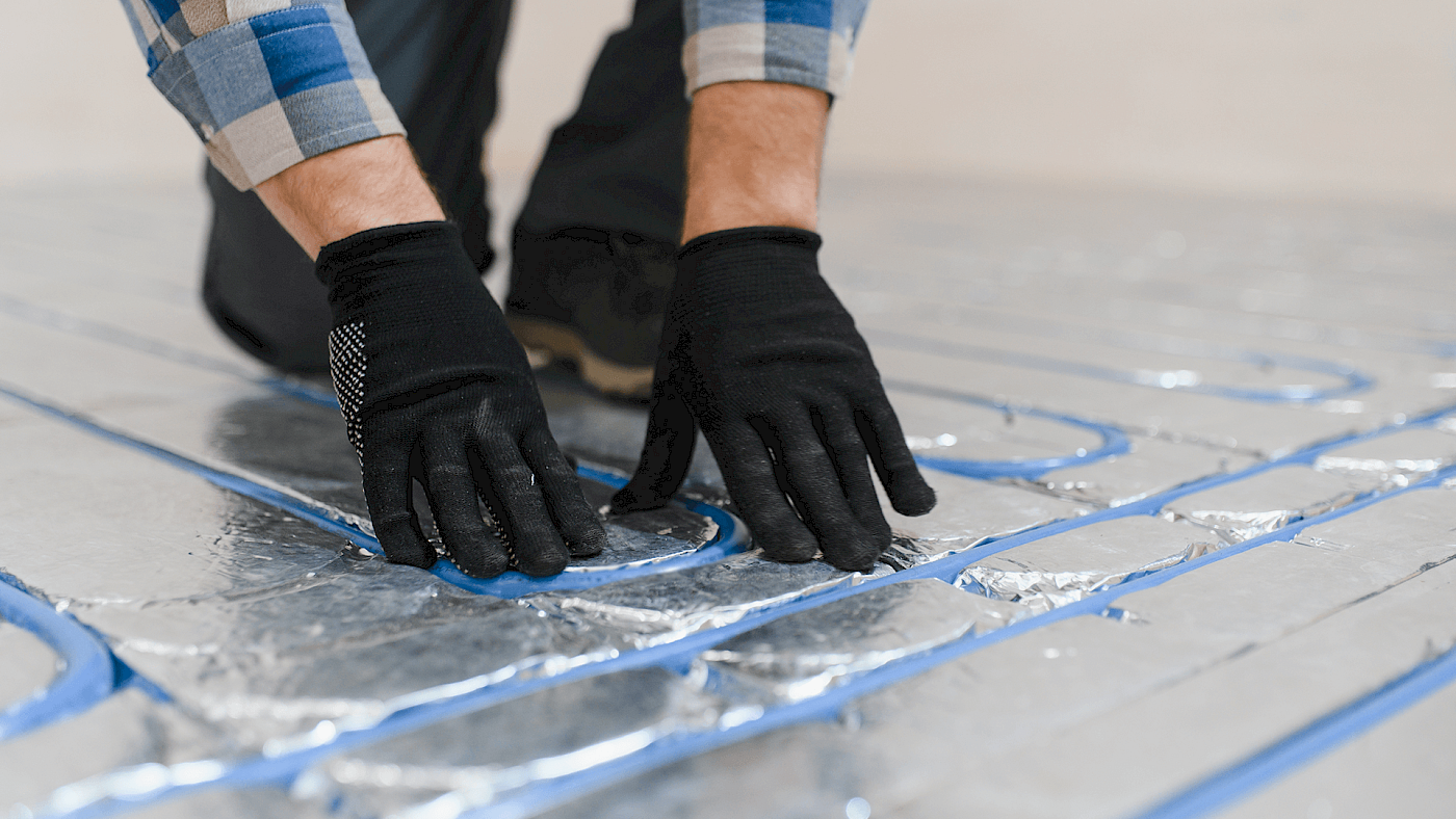 Electric underfloor heating mat fitted under tiles - request a quote